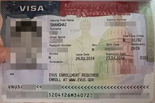 美国商务签证办理案例